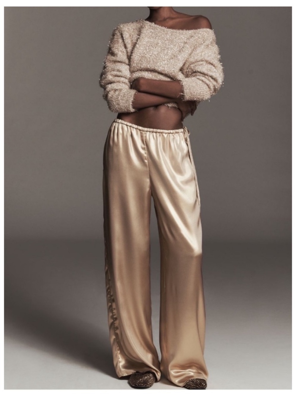 Anthropologie Maeve Liquid Shine Party Pull-On Pants size Large Tall
